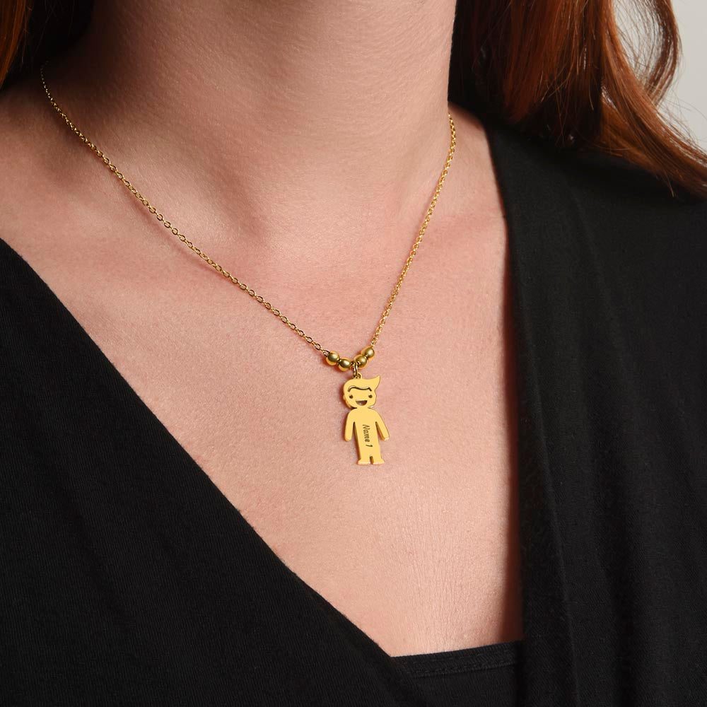 Collier avec Breloques Enfants Gravées
