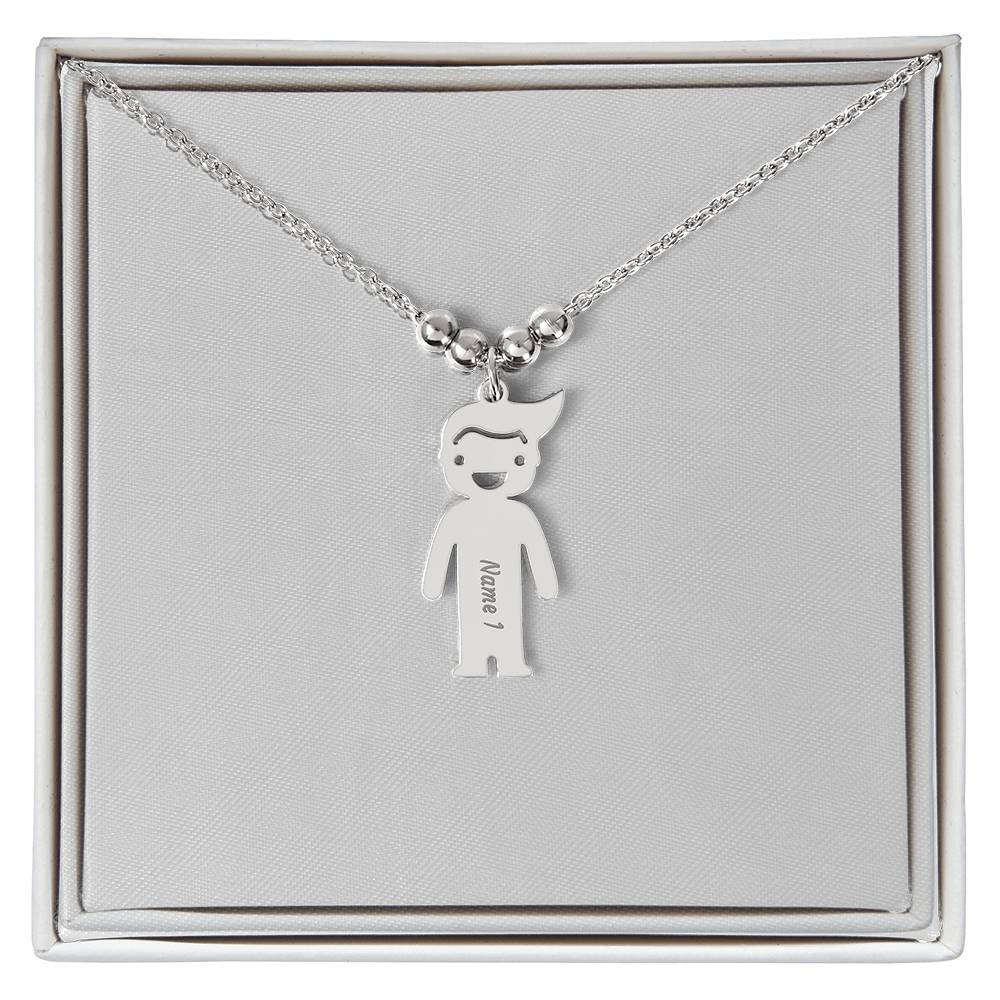 Collier avec Breloques Enfants Gravées