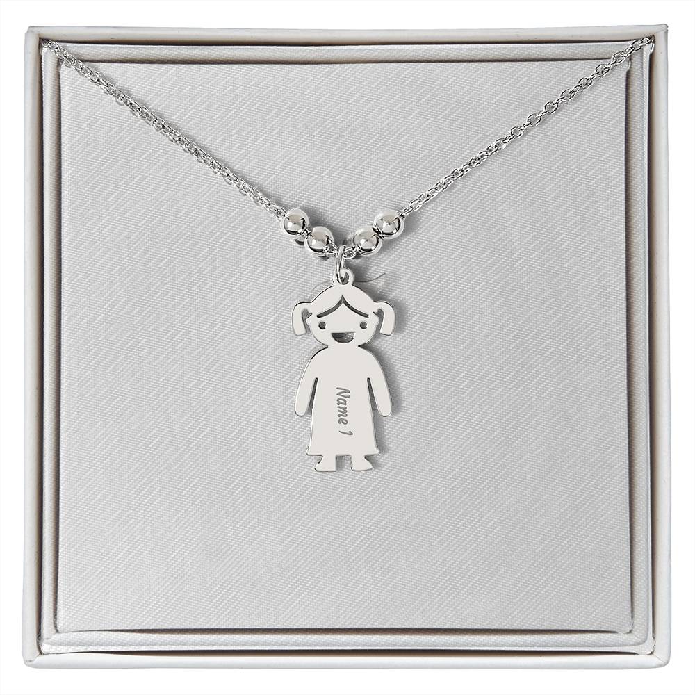 Collier avec Breloques Enfants Gravées