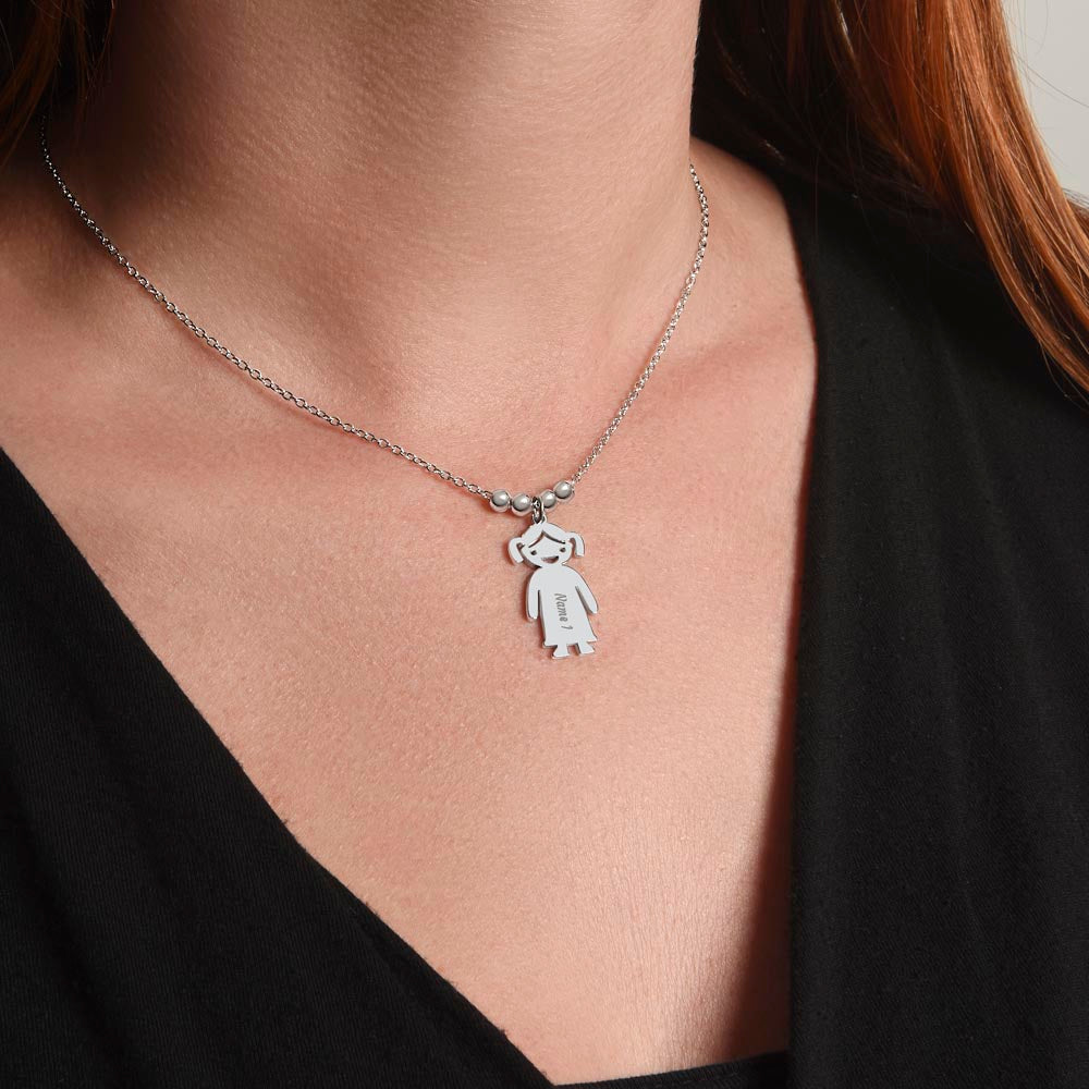 Collier avec Breloques Enfants Gravées