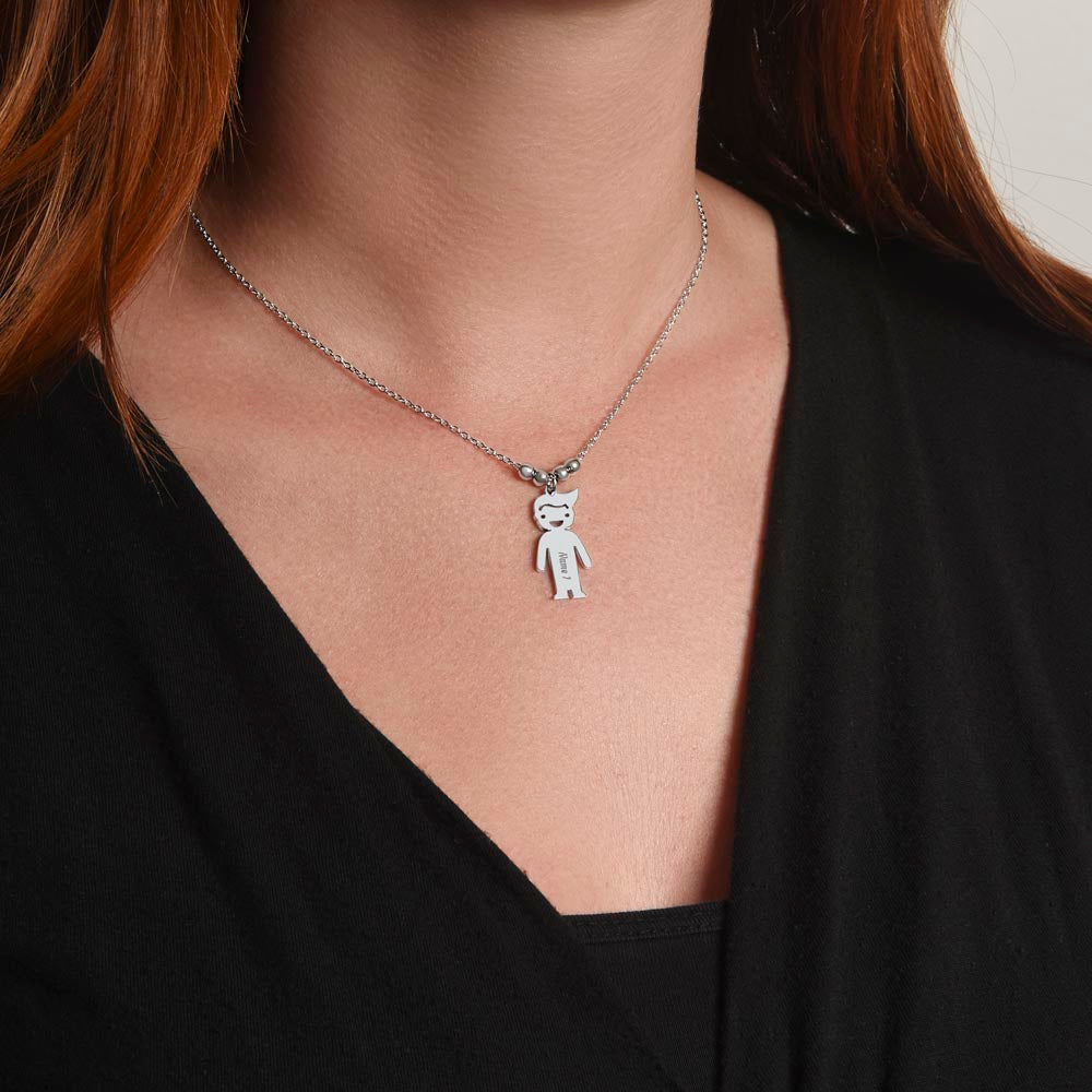 Collier avec Breloques Enfants Gravées