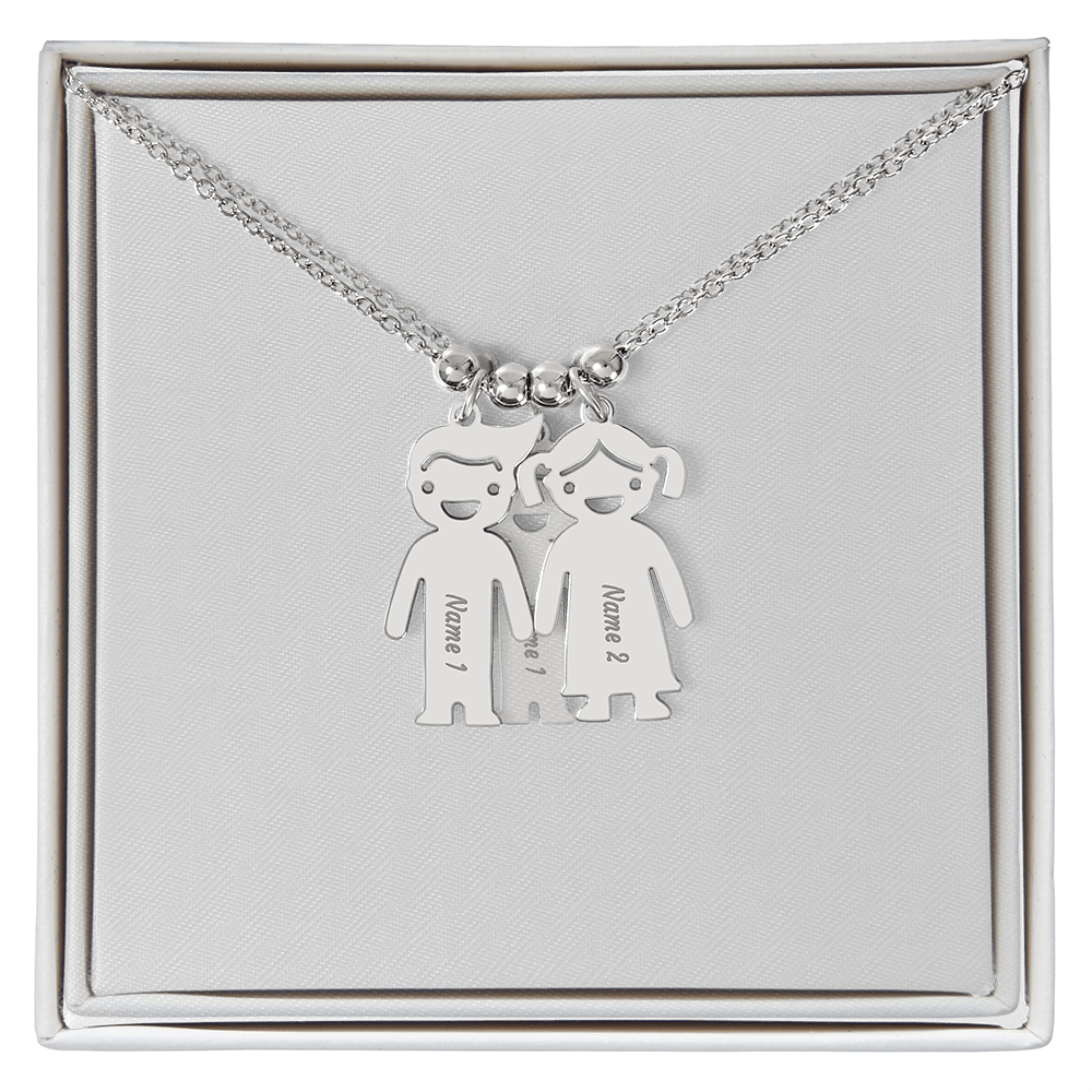 Collier avec Breloques Enfants Gravées