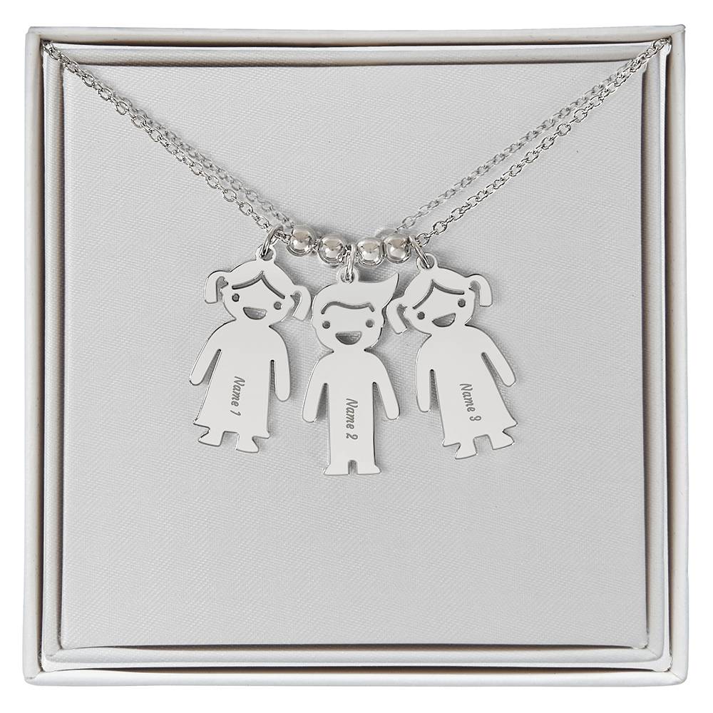 Collier avec Breloques Enfants Gravées