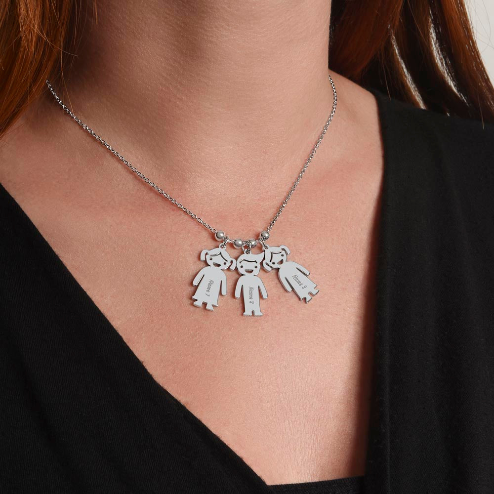 Collier avec Breloques Enfants Gravées