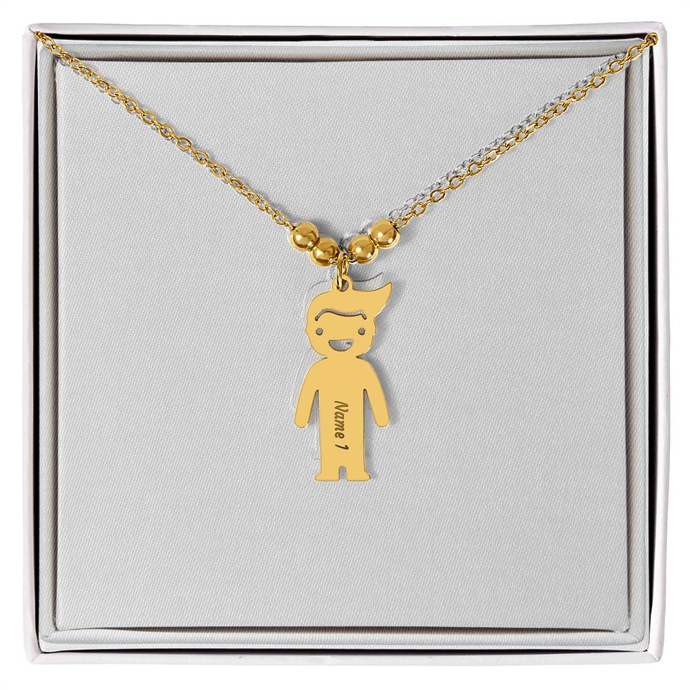Collier avec Breloques Enfants Gravées