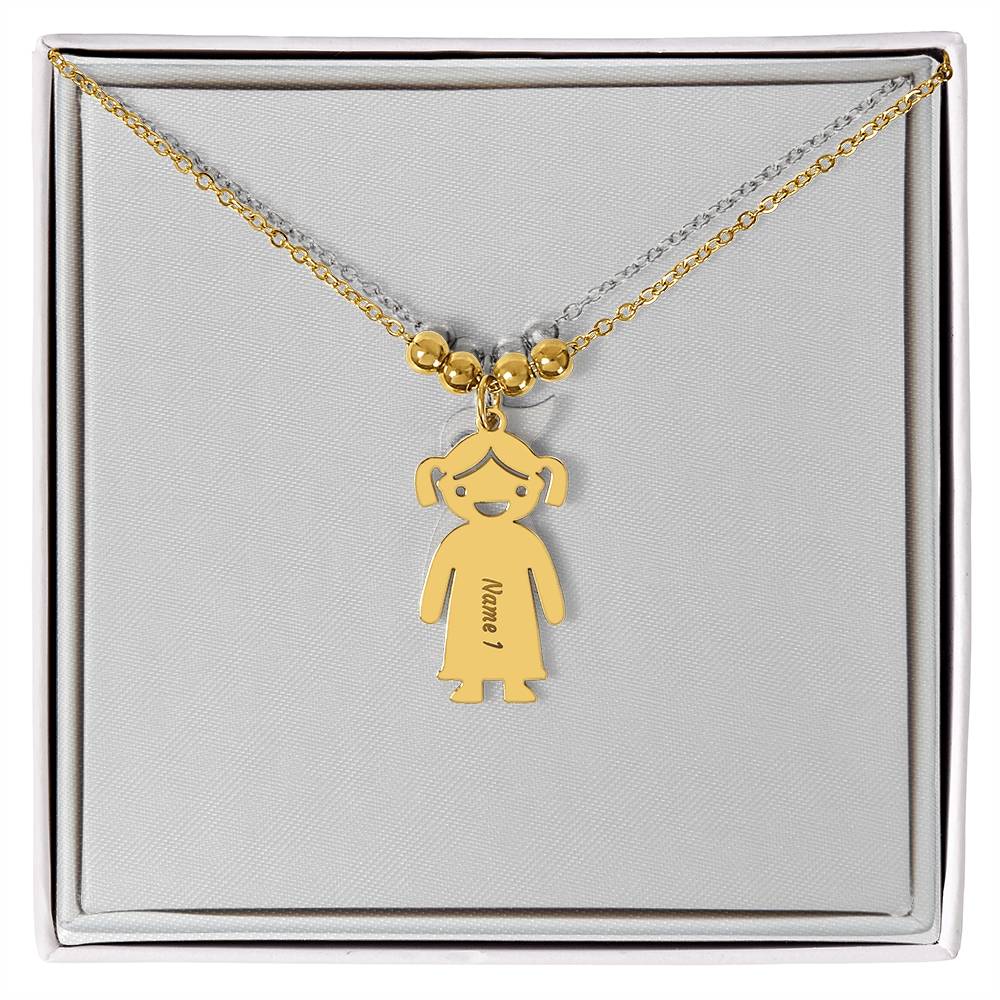 Collier avec Breloques Enfants Gravées