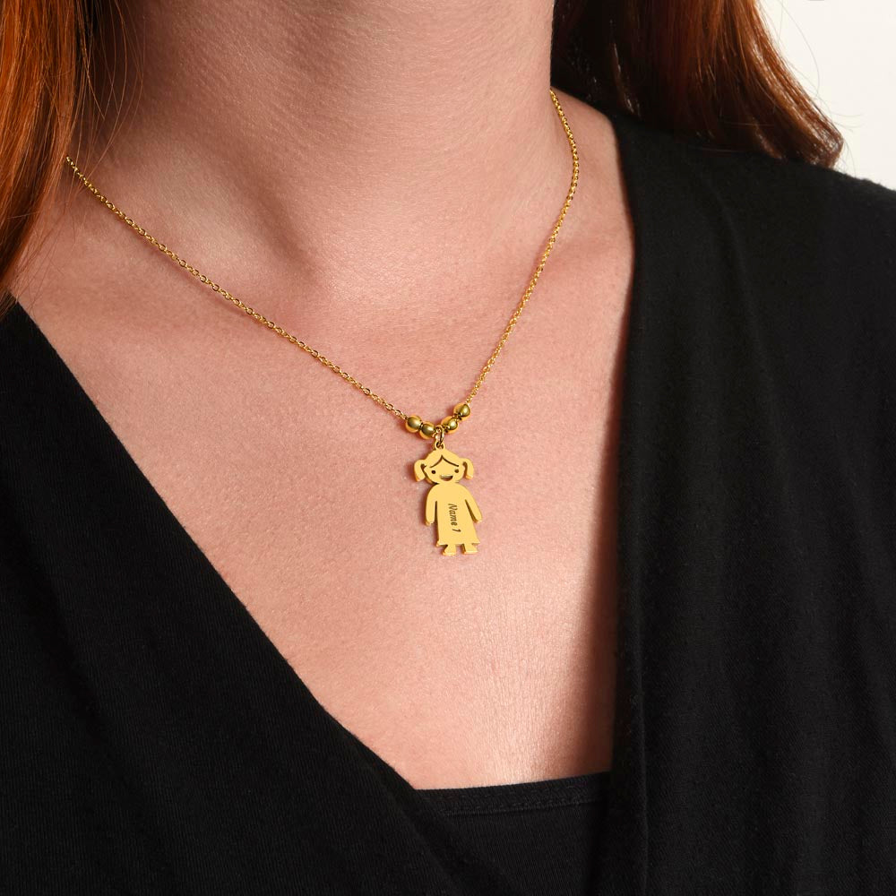 Collier avec Breloques Enfants Gravées