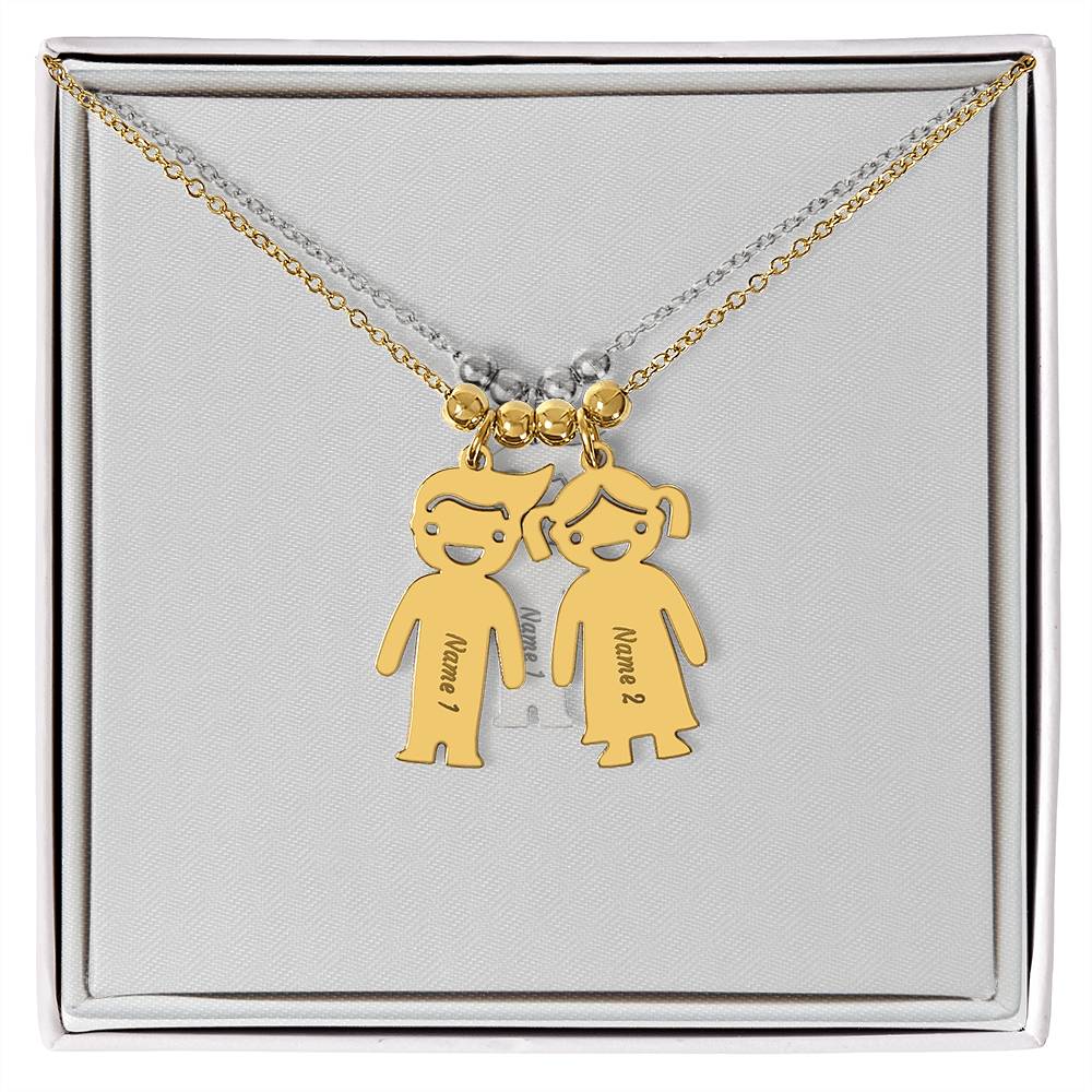 Collier avec Breloques Enfants Gravées