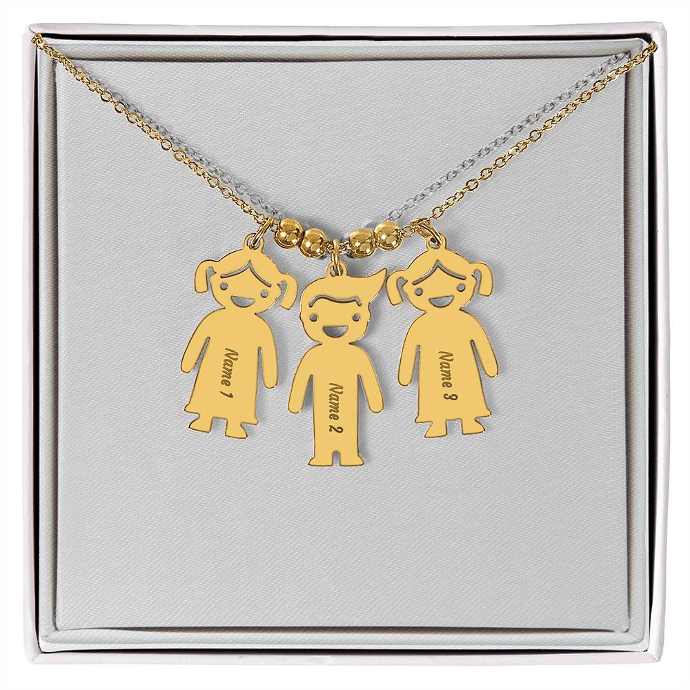 Collier avec Breloques Enfants Gravées