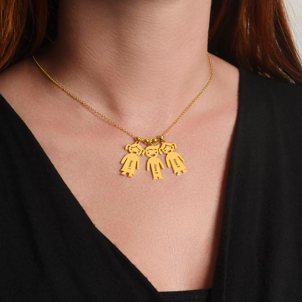 Collier avec Breloques Enfants Gravées